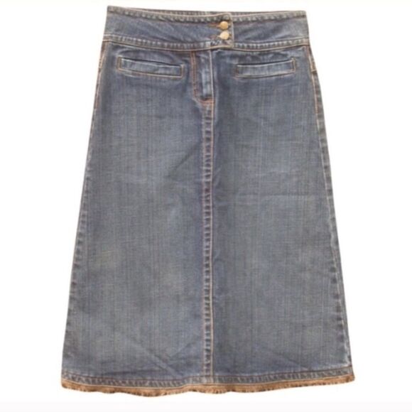 CAbi Blue Denim Midi Skirt - Picture 1 of 8